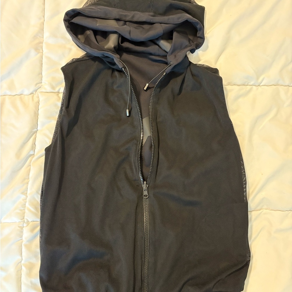 Black Reversible Hooded Vest